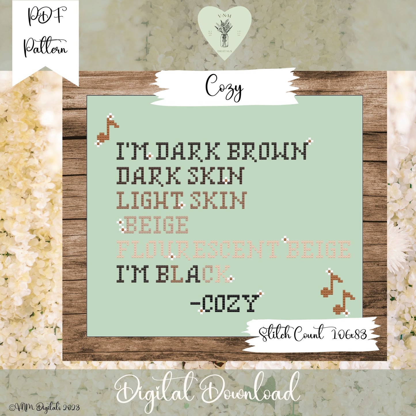 Cozy~ Counted Cross-Stitch PDF Pattern~ INSTANT DOWNLOAD