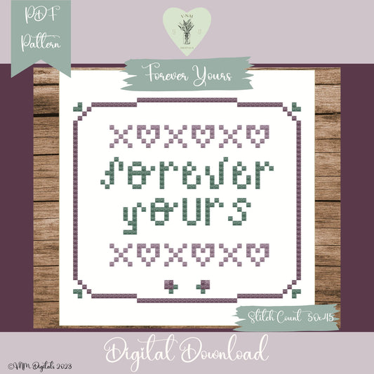 Forever Yours ~ Counted Cross Stitch PDF Pattern ~ INSTANT DOWNLOAD